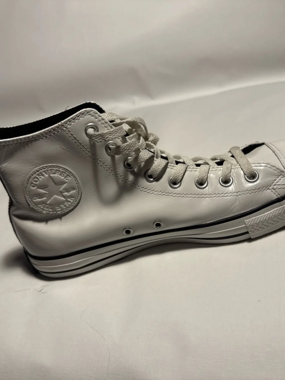 Converse Chuck Taylor Patent Leather White High Top Mens 9.5 Womens 11.5 - Picture 5 of 16